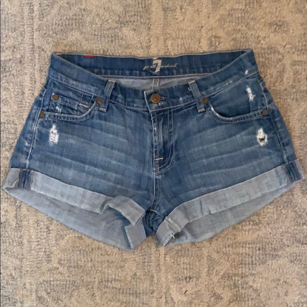 7 For All Mankind denim cuffed shorts
